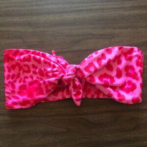 MIKOH Takume Bikini Bandeau Top Pink Leopard Punch XS